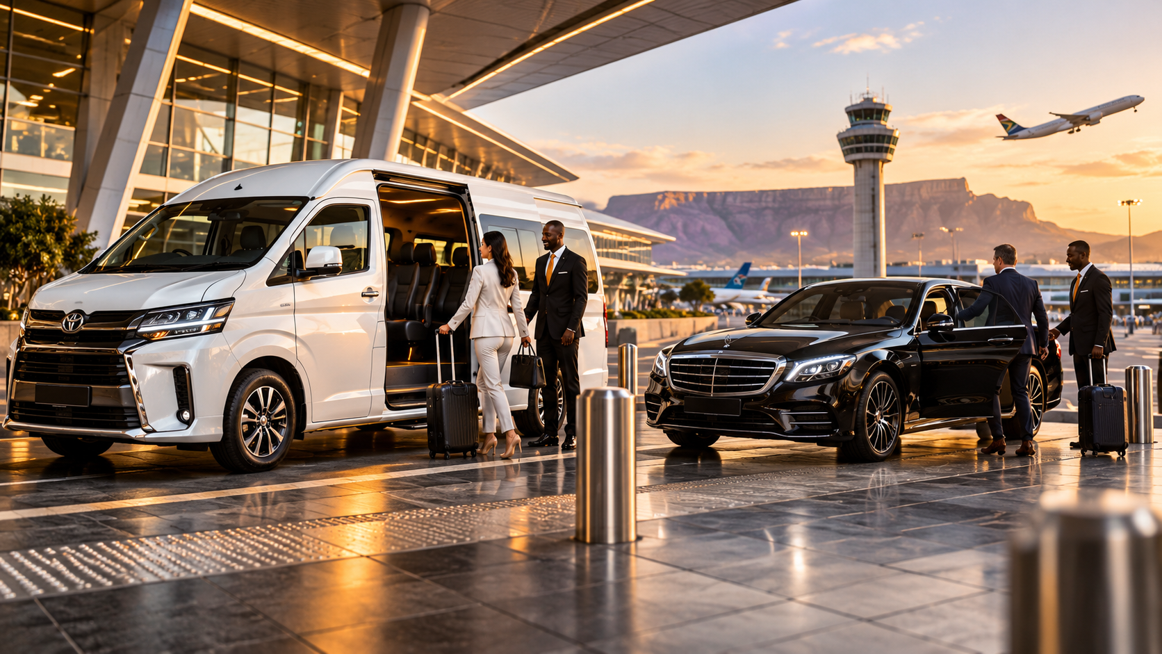 Luxury airport transfer shuttle and chauffeur pickup service